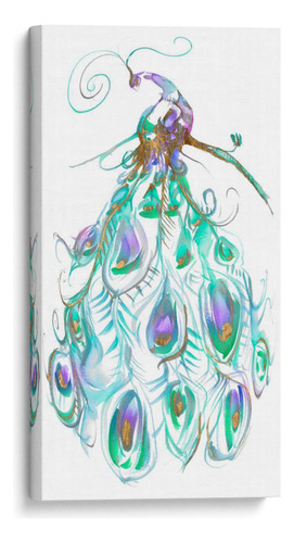 Canvas Lab Cuadro Plumas De Pavo Real Doradas I 120x240