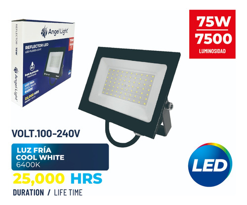 Lampara Reflector Led Para Exterior 75w