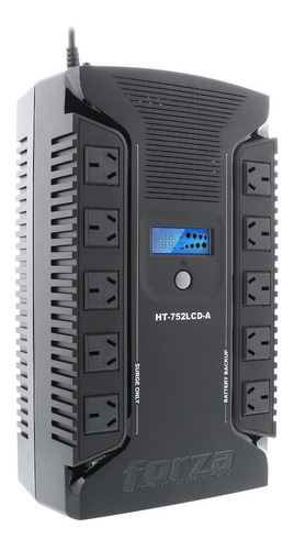 Imagen 1 de 6 de Ups Forza Ht Series Ht-752lcd-a 750va 220v 10 Tomas + 2 Usb