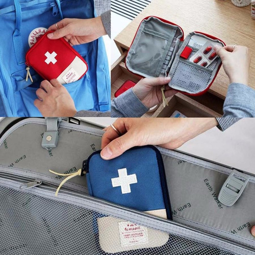 Imagem 6 de 6 de Porta Comprimidos Emergência Bordada Viagem Bolsa Média