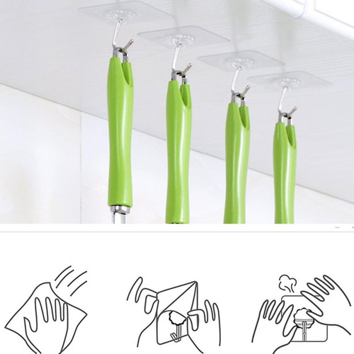 Imagen 5 de 10 de Gancho Adhesivo Para Pared / Colgador Metálico Con Adhesivo