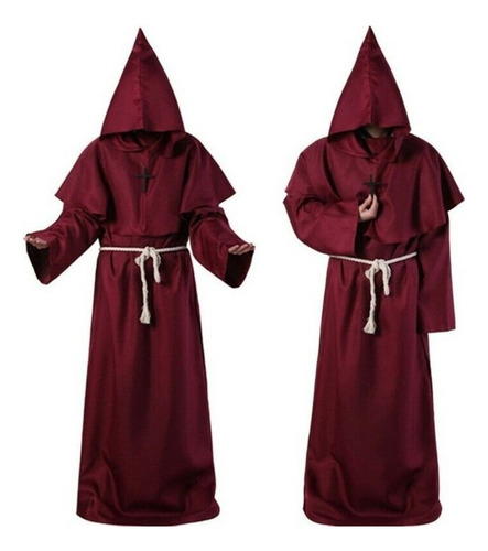 Monje Medieval Fraile, Túnica Sacerdote, Disfraz Halloween