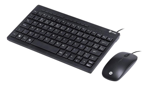 Kit Mini Teclado E Mouse Usb Corp Flat - Teclas Chocolate - Cor do mouse Preto Cor do teclado Preto
