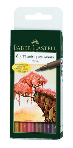 Marcadores Faber Castell Pitt Artist Pen Brush Tierra X 6