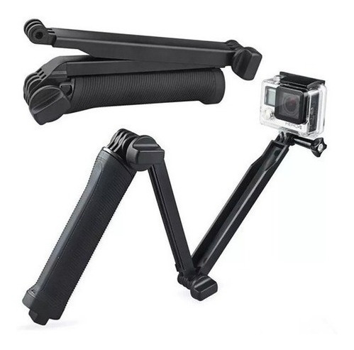 Imagem 3 de 9 de Bastão Go Pro Dobrável 3 Way Boia Gopro Hero 3 4 5 6 7 Black