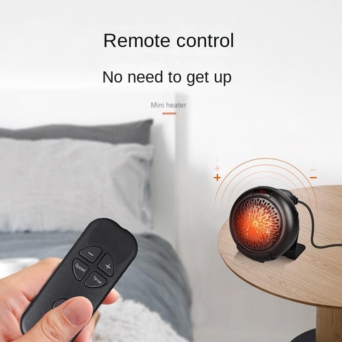 Calentador Eléctrico Redondeado Portátil Con Control Remoto