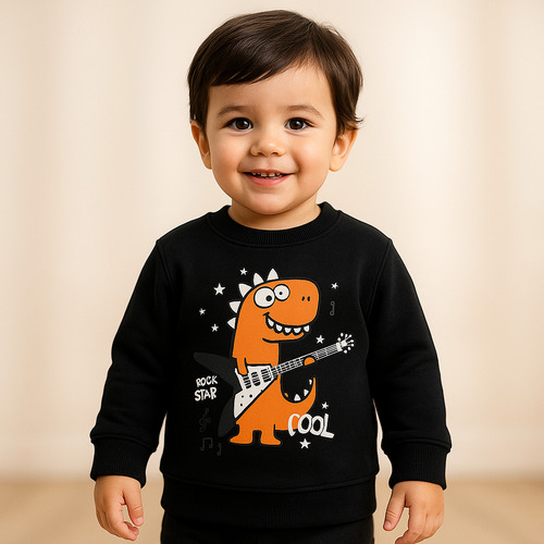 Buzo Friza Para Bebe Estampa Dino 8 A 24meses Super Abrigado