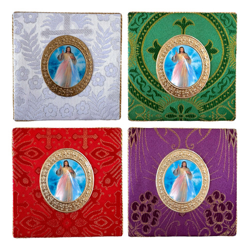 Palias Liturgicas Set De 4 Colores Con Imagen Religiosa