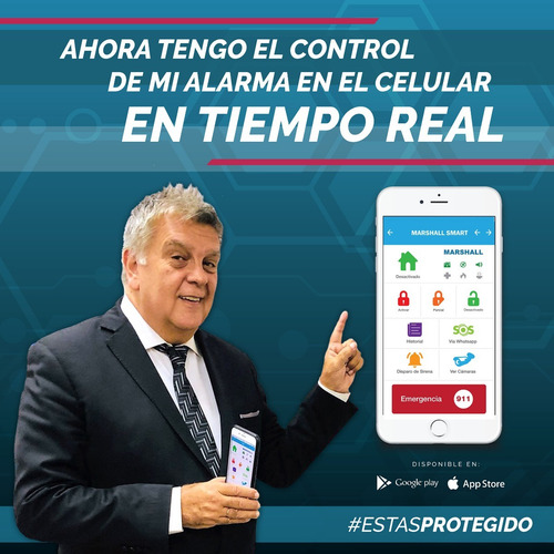 Kit Alarma Domiciliaria Casa Marshall Wifi Ip Internet App Celular Sirenas Sensor Inalámbrico Garantía