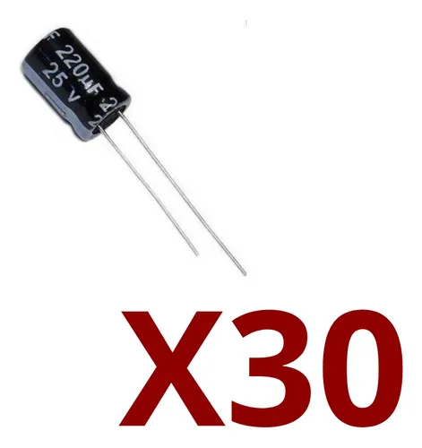 comprar Pack 30 Condensador Electrolitico 220uf Capacitor 25v