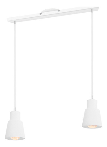 Lampara Colgante 2 Luces Led E27 Living Comedor Blanco