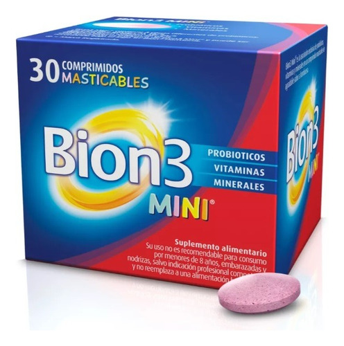 Bion 3 Mini Vitaminas Probioticos 30 Comprimidos Masticables