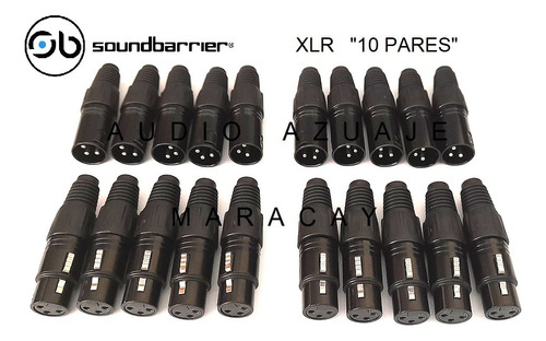 Pack De 10 Pares De Conectores Xlr Sound Barrier (black)