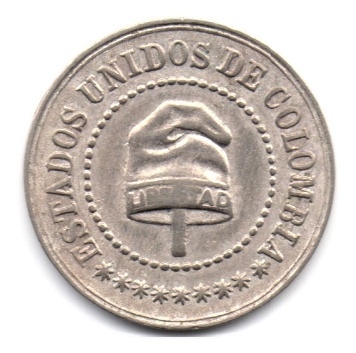 2 Y Medio Centavos 1886 Estados Unidos De Colombia