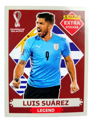 Lámina Luis Suárez Base Extra Legend Panini Qatar 2022
