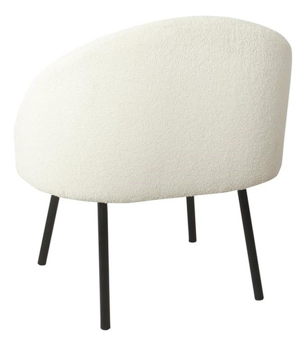Silla Decorativa Moderna Tapizada Color Crema Sherpa