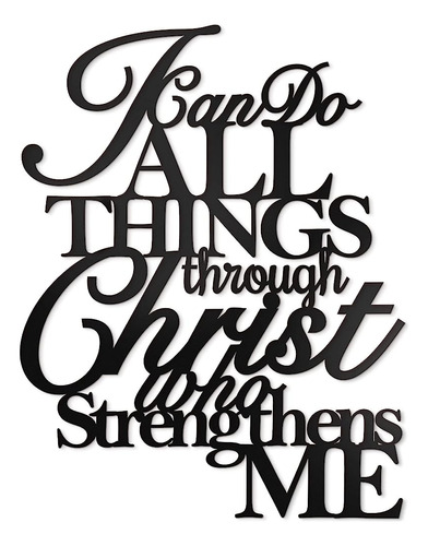 Vivegate I Can Do All Things Through Christ Metal Wall Art, 