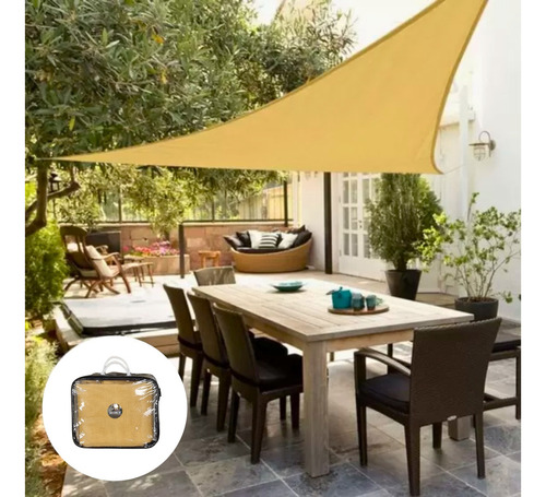 Toldo Sombreamento Shade Decorativa Triangular 3,6x3,6x3,6m Cor Areia