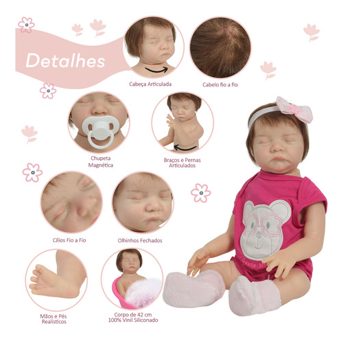 Bebê Reborn Boneca Fio A Fio Lívia Com Enxoval Completo