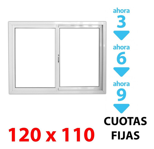 Imagen 1 de 9 de Ventana Corrediza Alum 120x110cm