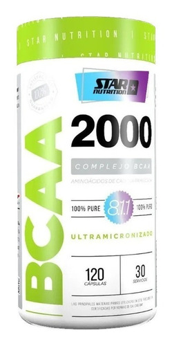 Bcaa 2000 X 120 Caps Star Nutrition Aminoácidos Ramificados