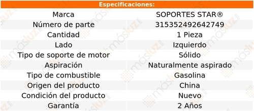 1) Soporte Motor Izq Chevrolet K10 Pickup 4.1l 6 Cil 70/72