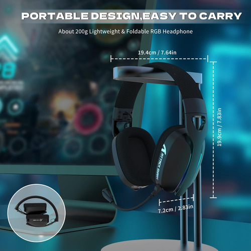 Ataque De Tiburones De Ataque L90 Rgb Auriculares De Juegos