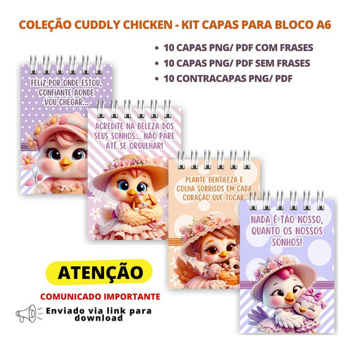 Arquivo Digital Kit Capas Para Bloco A6 Cuddly Chicken #36