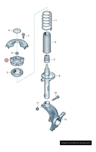 Base Amortiguador Delantero Vw Derby 1.6 2002-premium Vika