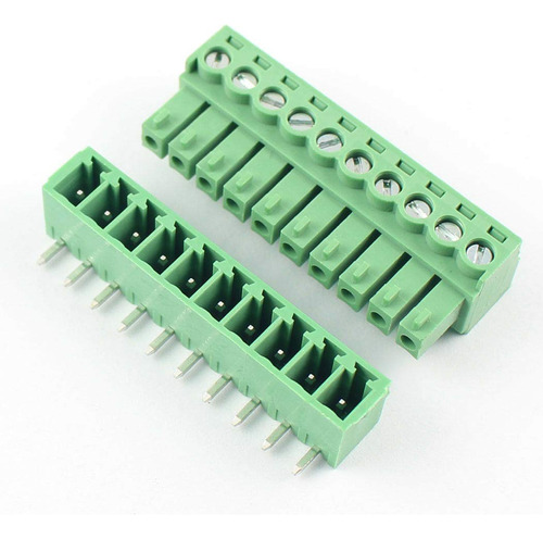 Dbparts 10 Juego Pine Polo 0.150 In Angulo Paso Tornillo Pcb