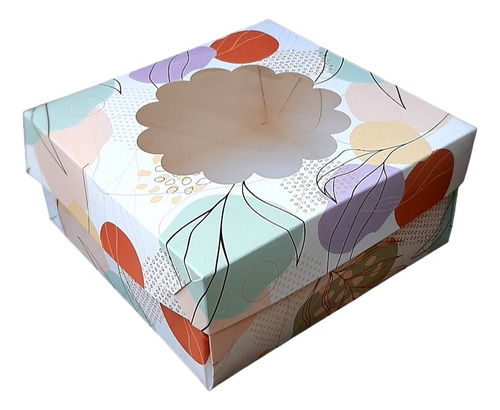  Caja 27x27x10 Torta Desayuno Pastelería X 10 Con Visor