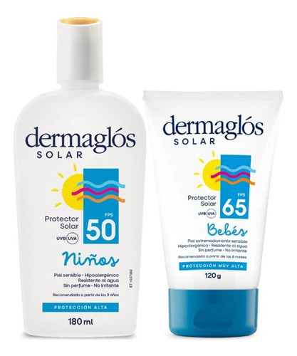 Dermaglós Combo Protector Solar Bebés Niños Protección Alta