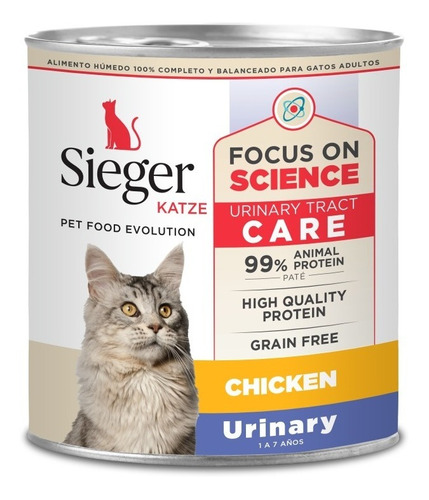 Sieger Urinary Gato Adulto Pollo X 340g X 12 Unidades