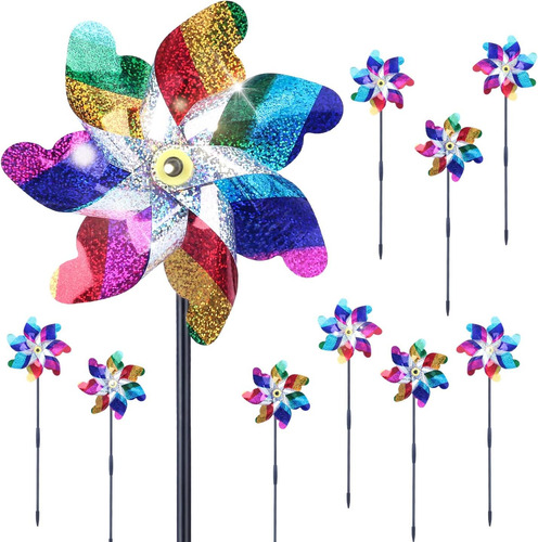 Molinetes Brillantes De Arco Iris X10