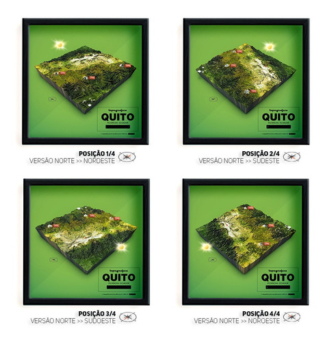 Quito (equador) - Mapa 3d Infograf - 4 Quadros 15cm