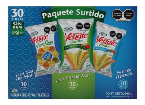 Garden Veggie Papas Surtidas 30 Pzas