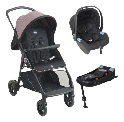 Carrinho De Bebê Lui Rose Bebê Conforto E Base Isofix