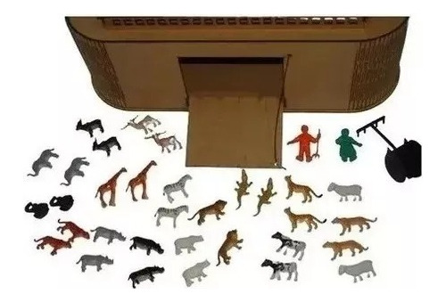 Desconto Brinquedo Arca De Noe Barca Com Pares De Animais