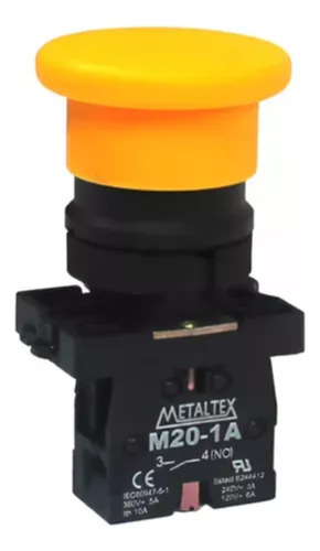 Botão Cogumelo Amarelo Metaltex P20Amr-Y-1A