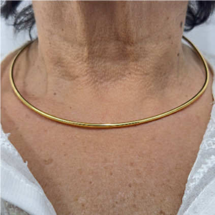 Colar Aro Choker Dourado Elegante - Estilo E Sofisticação