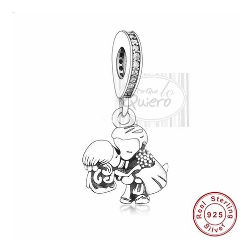 Charm 100% Plata S925 Pareja Enamorados Novios Para Pandora