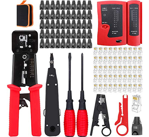 Leatbuy Rj45 Crimp Tool Kit For Rj11/rj12/cat5 Crimping Cat6