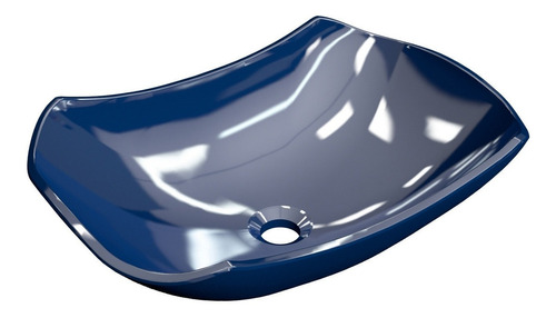 Cuba para banheiro de apoio Compace Lux L42 azul-escuro 31cm x 44.5cm 14.5cm de altura