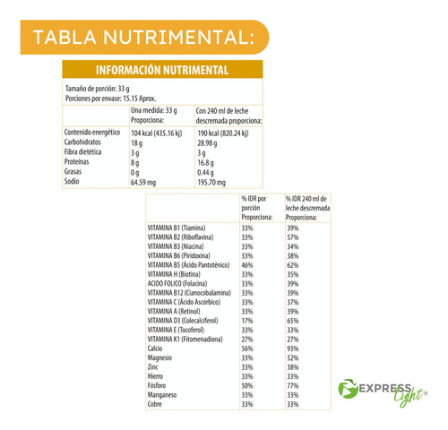 Ideal Body Malteada Sabores Suplemento Express Light 500g Sabor Vainilla