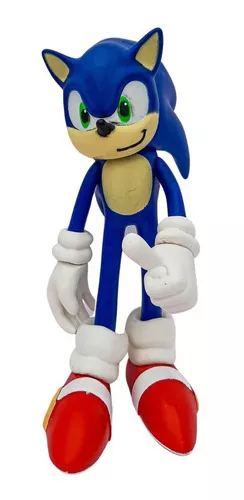 Boneco Sonic 28cm Azul Personagem Jogo Videogame Caixa