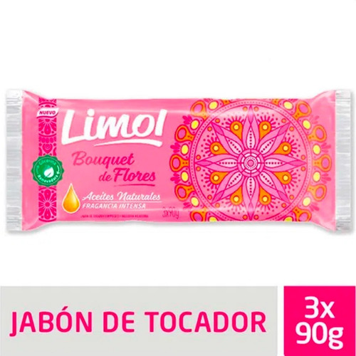 Imagen 2 de 5 de Jabon Tocador Limol Boutique Flores Aceites Naturales X3 U