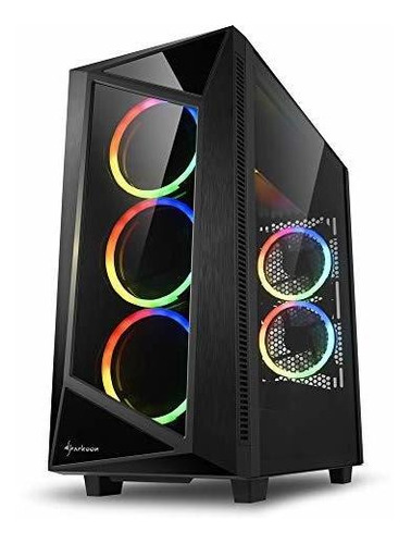 Sharkoon Rev200 Rgb Pc Case, Torre Central Negra