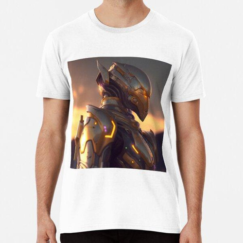 Remera Space Golden Warrior - Cinematic Lightning Art Print 