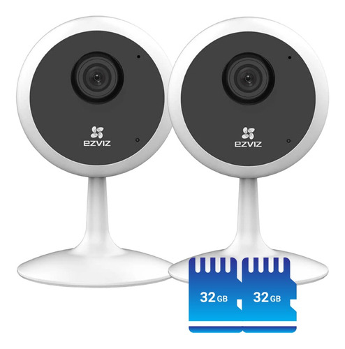 Kit Camara Seguridad Ip Wifi Ezviz Hd C1c X2 + Memoria 32gb