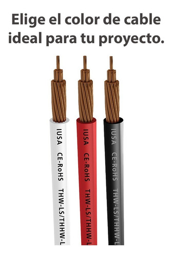Imagen 5 de 7 de Kit 3 Cajas 100 Mts Cable Iusa Negro,blanco,rojo Thw Cal 14